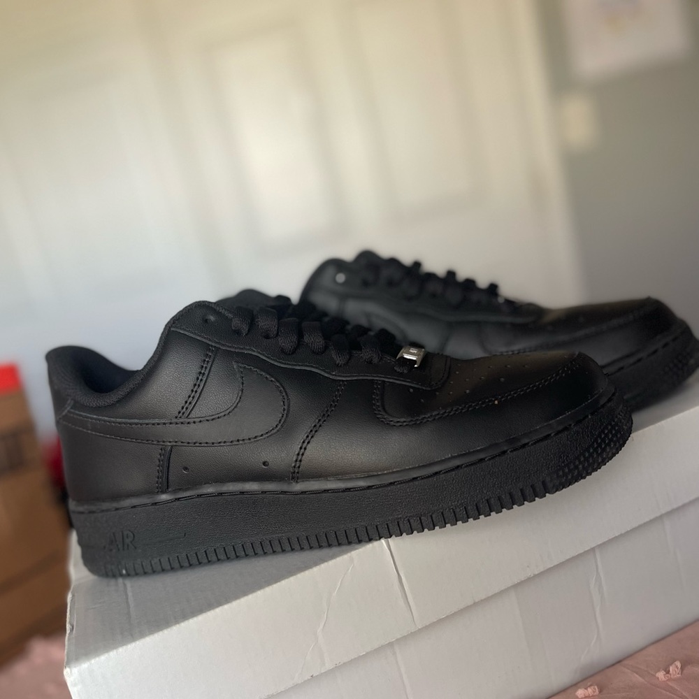 Black AirForce Ones W 9 M 7.5